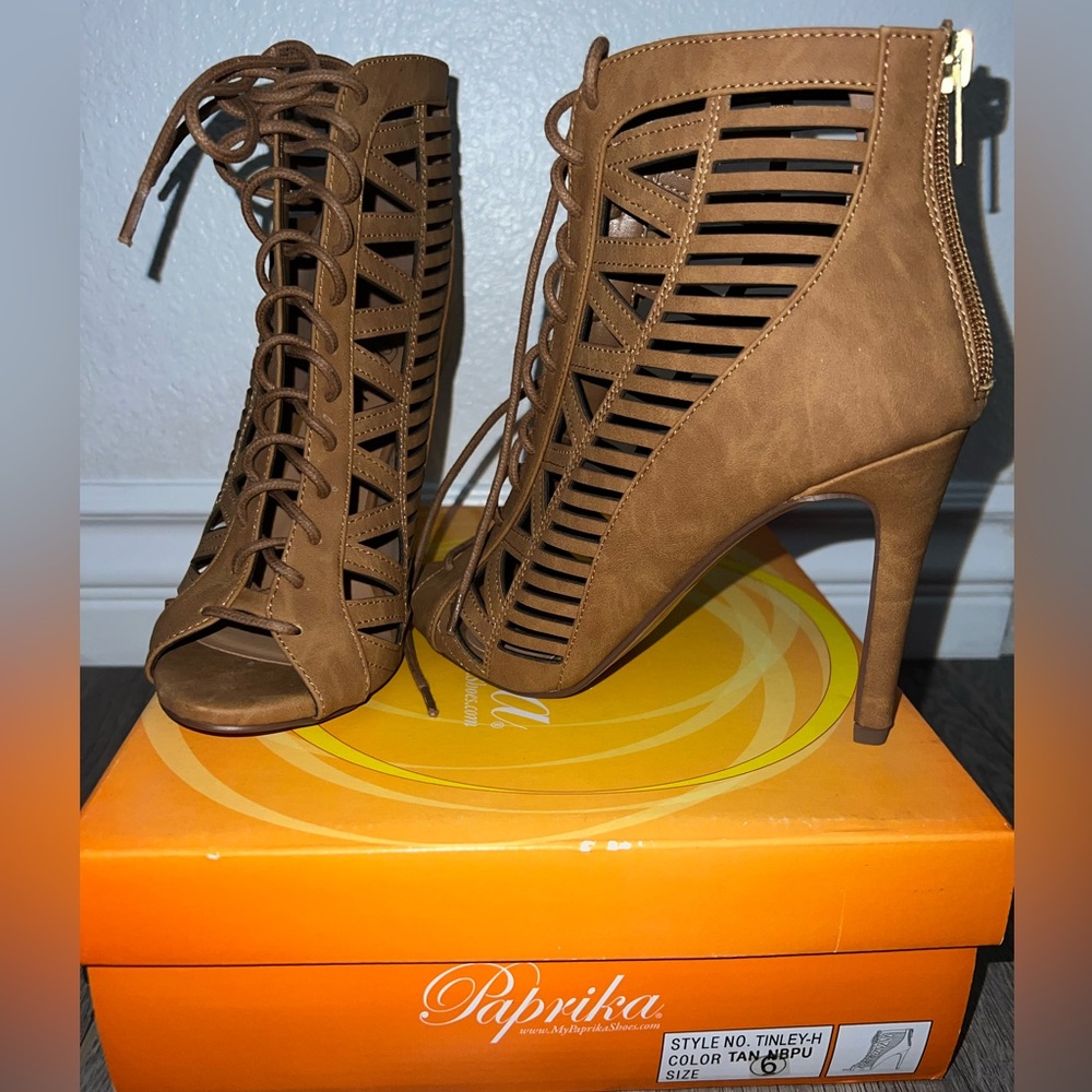 Brown Lace Heels